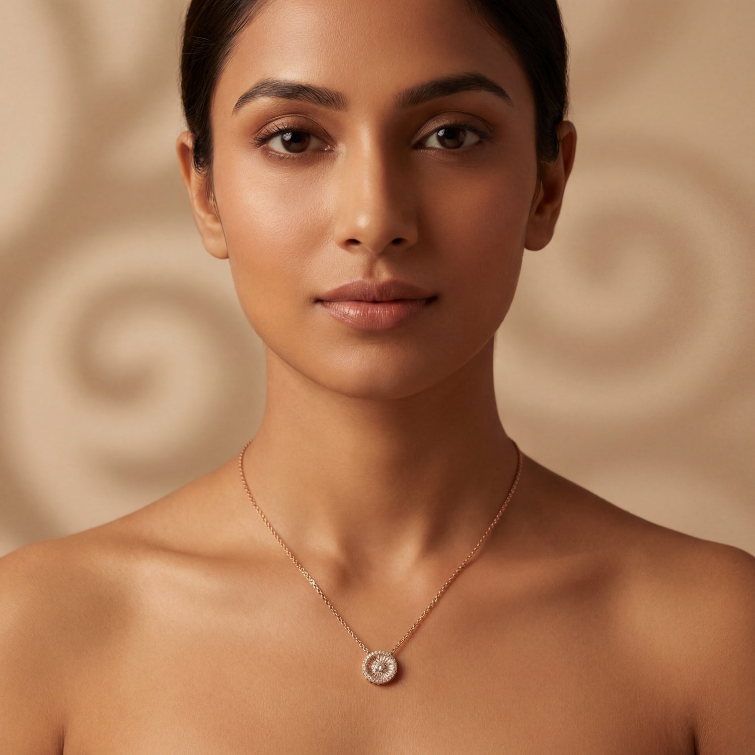 Radiant Halo Medallion Necklace