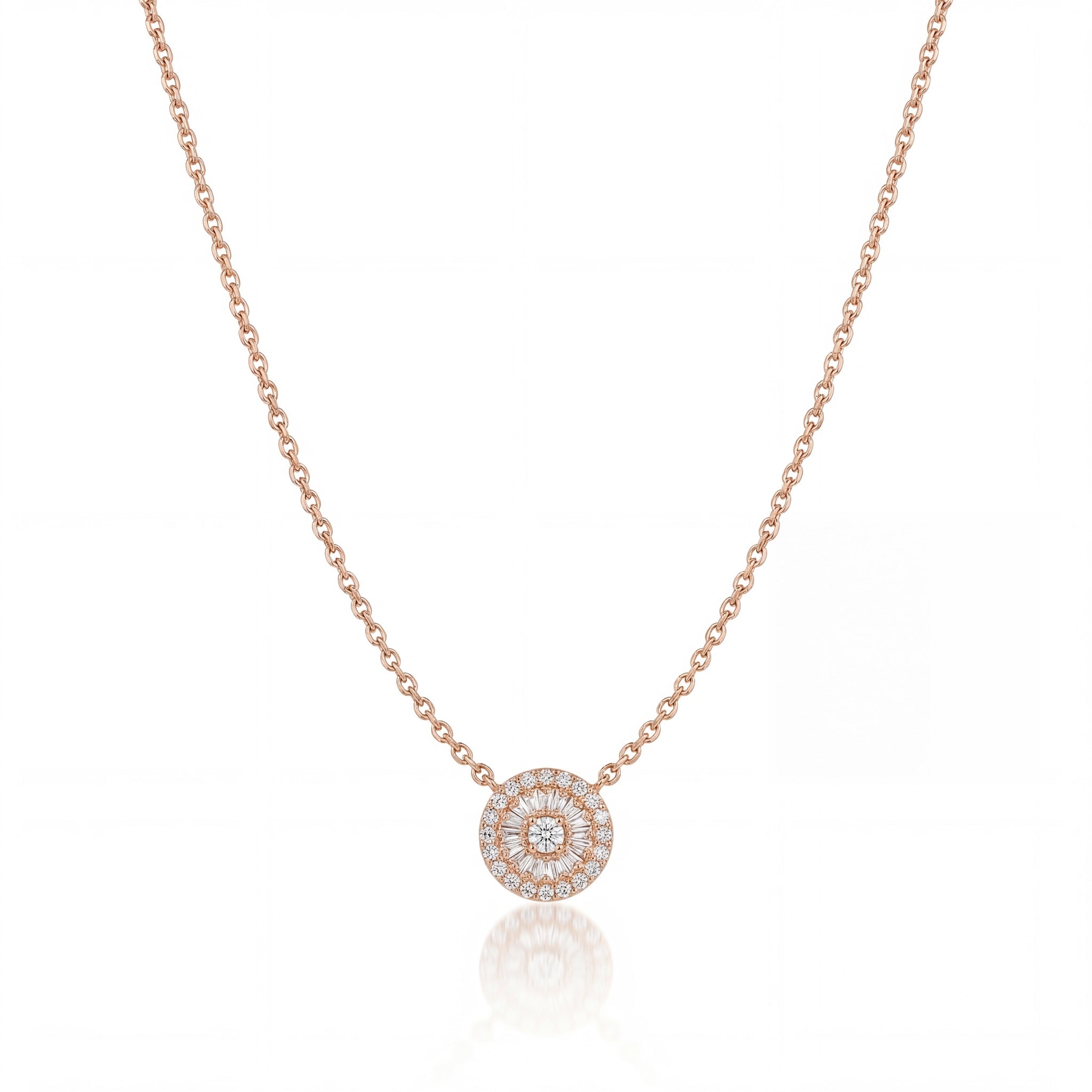 Radiant Halo Medallion Necklace