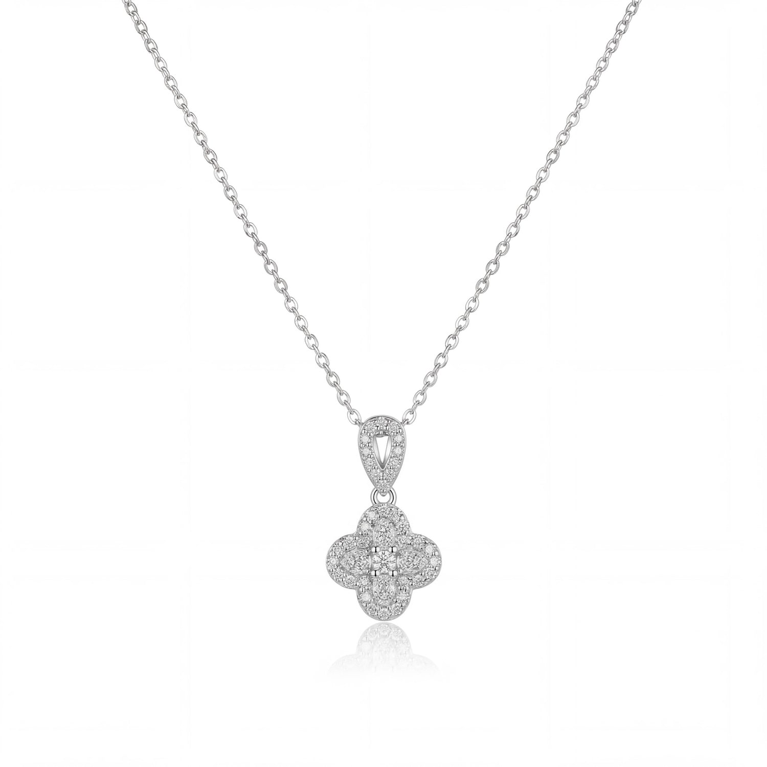Diamond Clover Bloom Necklace
