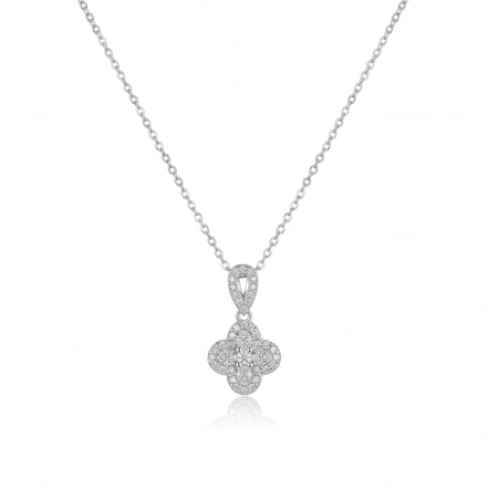 Diamond Clover Bloom Necklace
