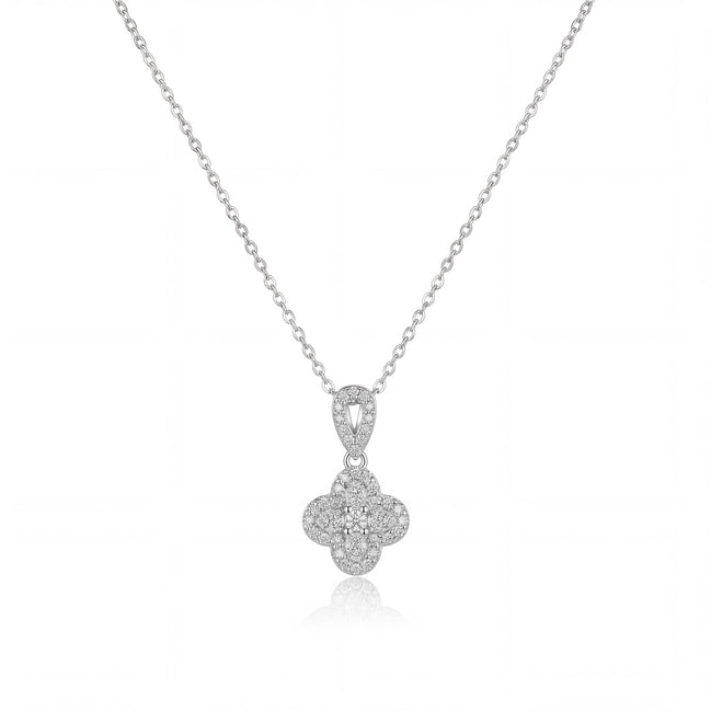 Diamond Clover Bloom Necklace