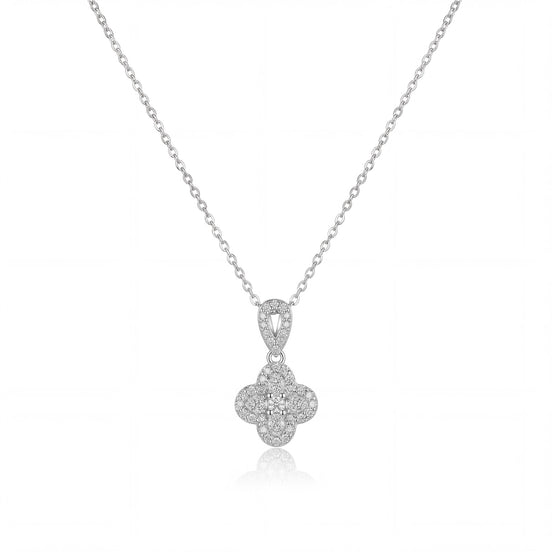 Diamond Clover Bloom Necklace