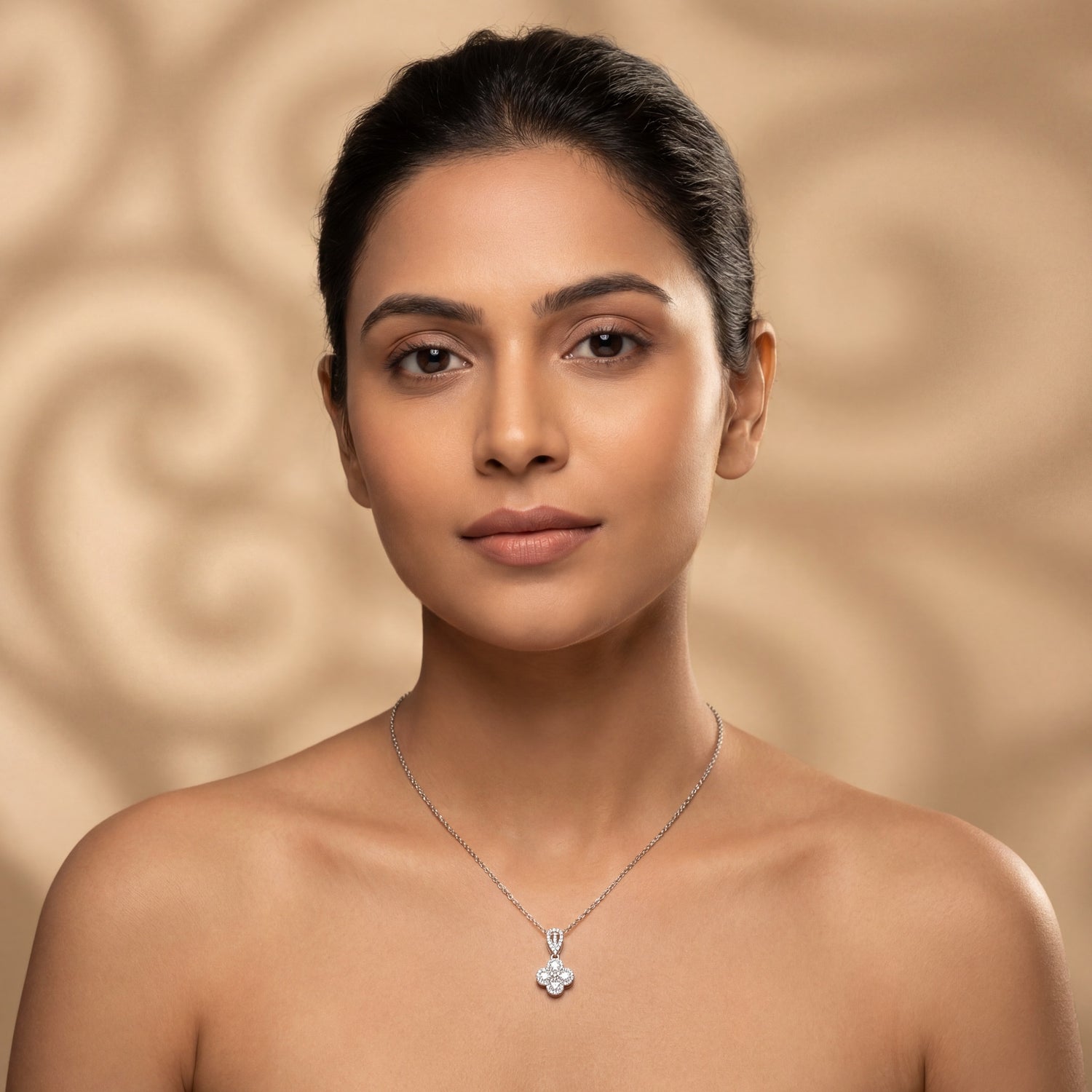 Diamond Clover Bloom Necklace