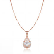 Teardrop Radiance Halo Necklace