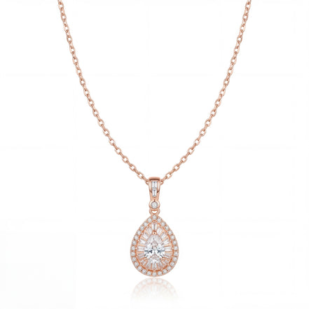 Teardrop Radiance Halo Necklace