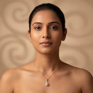 Teardrop Radiance Halo Necklace