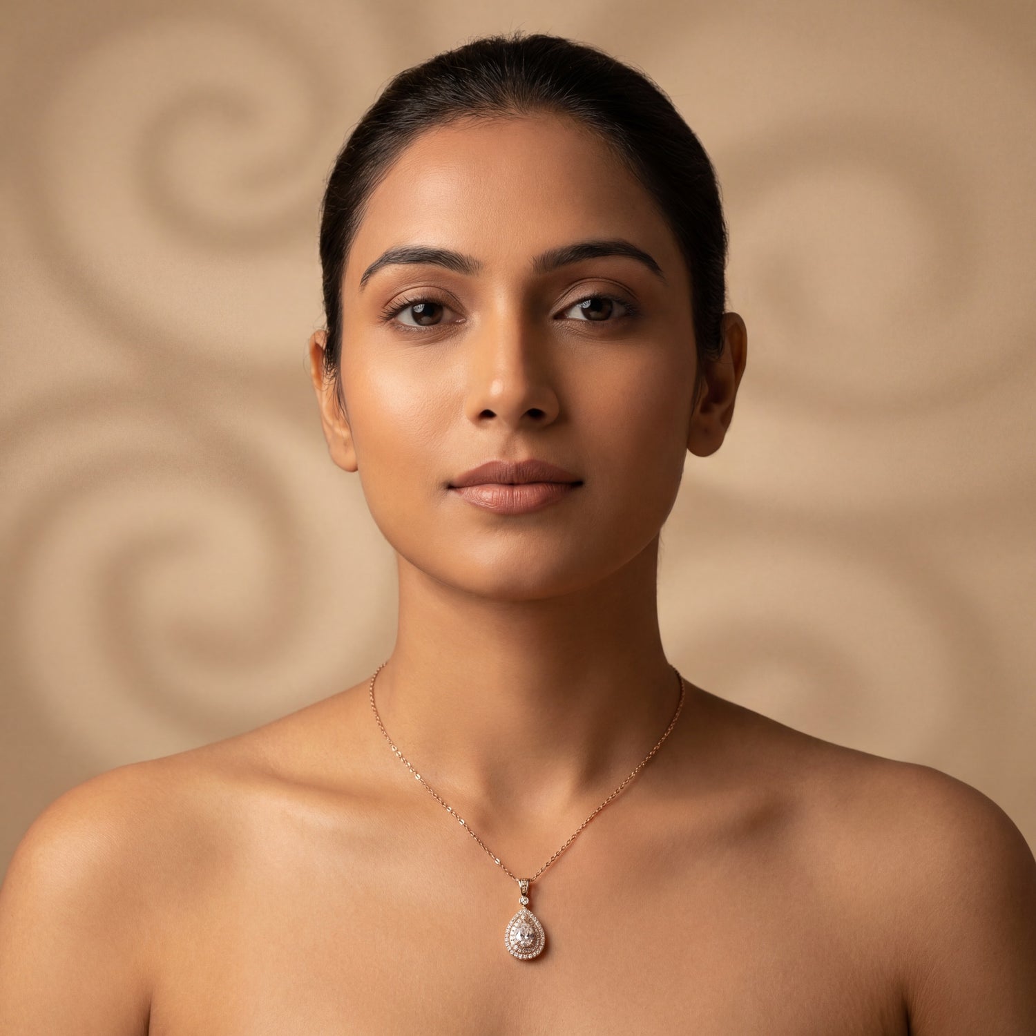 Teardrop Radiance Halo Necklace