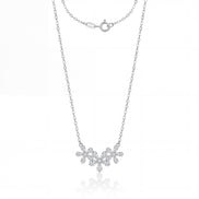 Floral Crystal Cluster Necklace