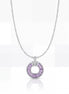Amethyst Circle Halo Necklace