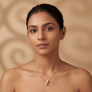 Golden Pearl Ribbon Necklace