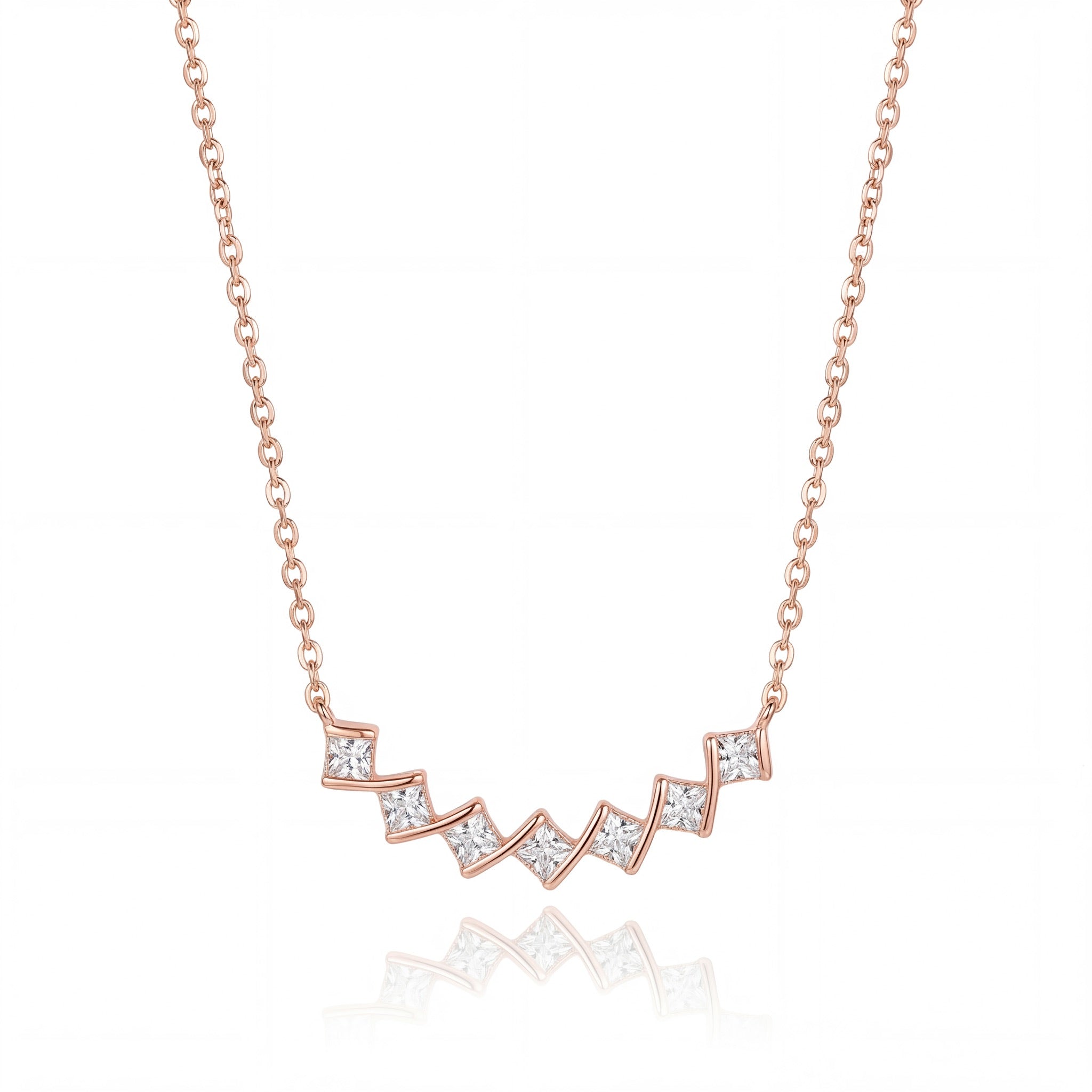 Zigzag Diamond Line Necklace