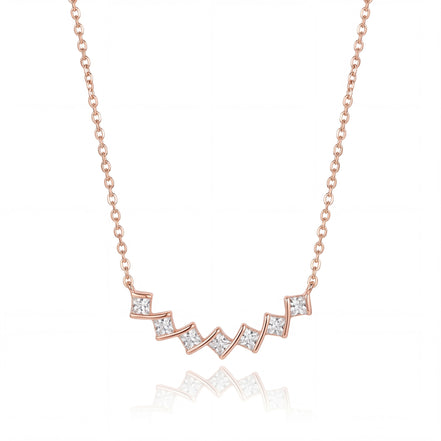 Zigzag Diamond Line Necklace