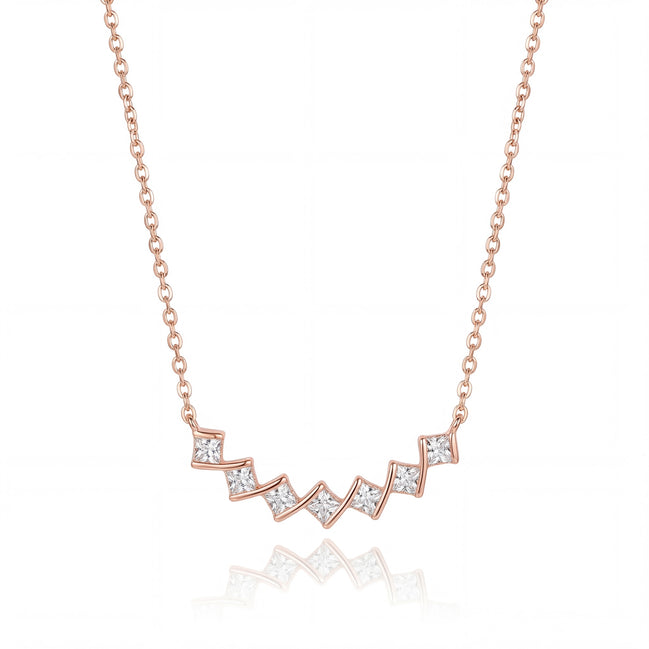 Zigzag Diamond Line Necklace