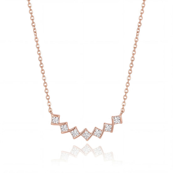 Zigzag Diamond Line Necklace