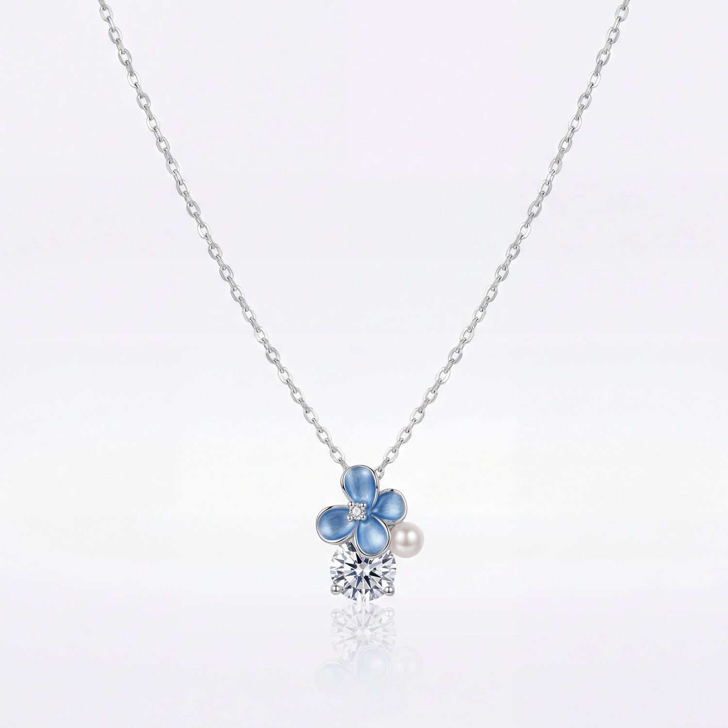Blue Blossom Pearl Necklace