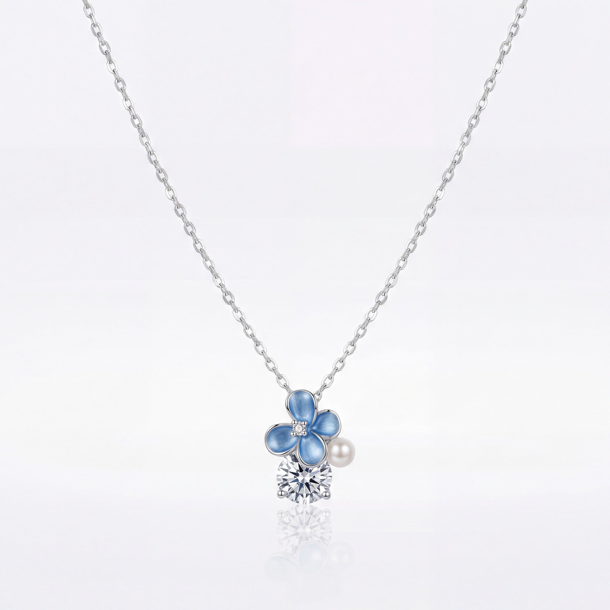 Blue Blossom Pearl Necklace