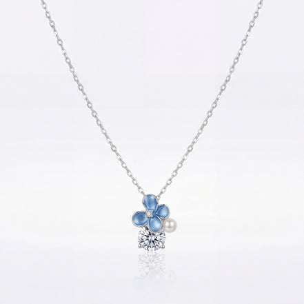 Blue Blossom Pearl Necklace