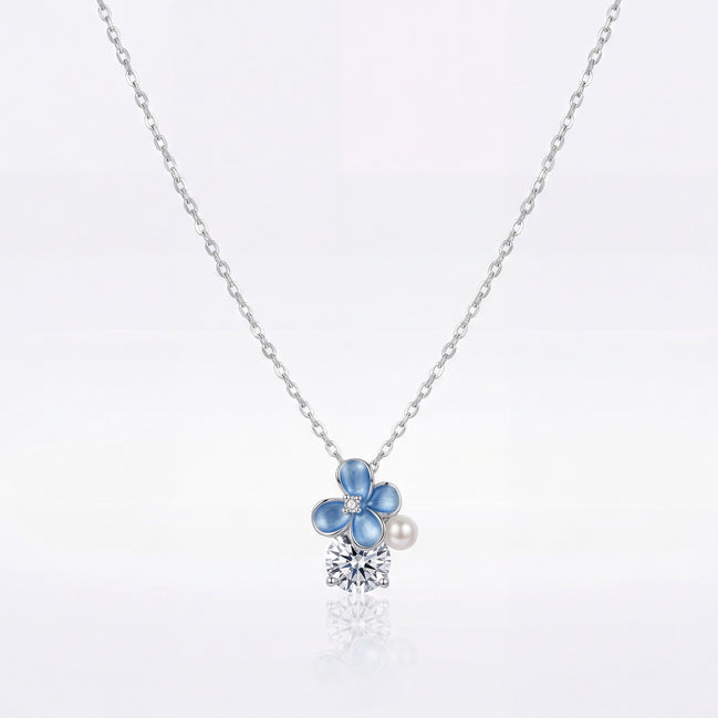 Blue Blossom Pearl Necklace
