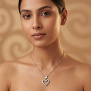 Double Heart Halo Necklace