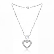 Double Heart Halo Necklace