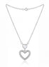 Double Heart Halo Necklace