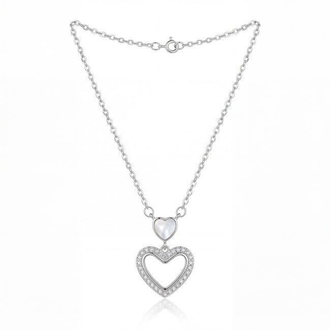 Double Heart Halo Necklace