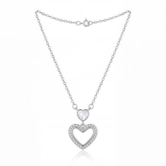 Double Heart Halo Necklace