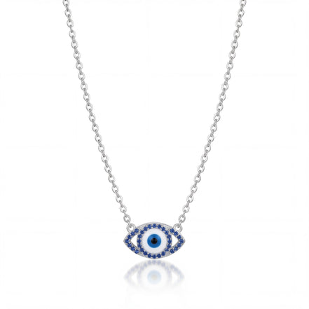 Sapphire Evil Eye Protection Necklace