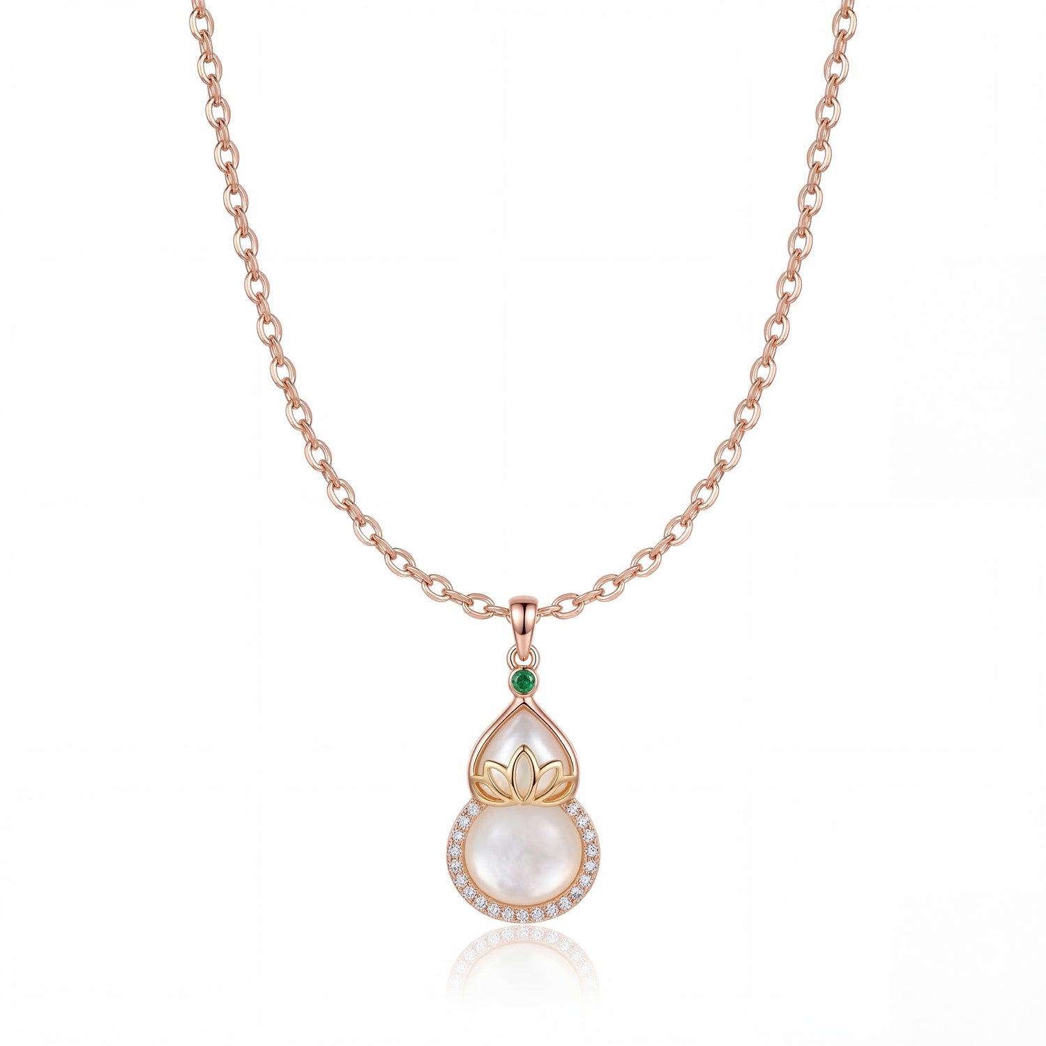 Lotus Pearl Halo Necklace