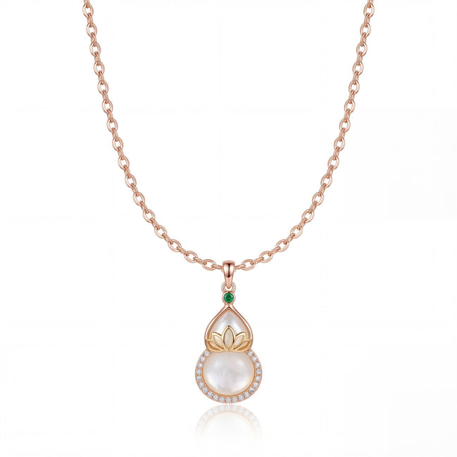 Lotus Pearl Halo Necklace