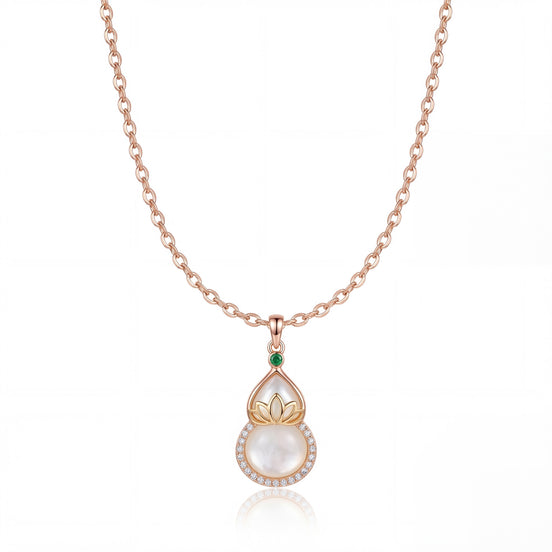 Lotus Pearl Halo Necklace