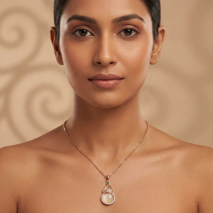 Lotus Pearl Halo Necklace