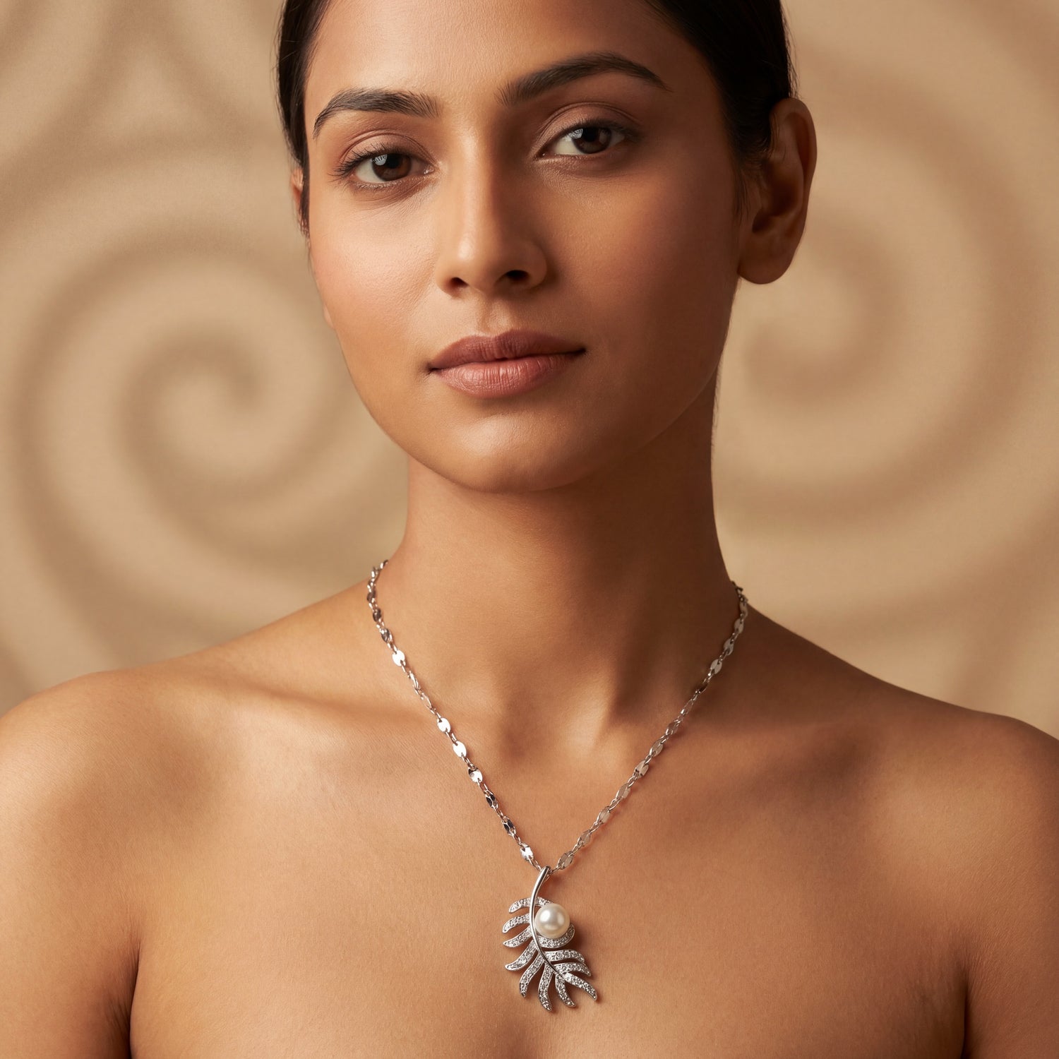Pearl Leaf Elegance Necklace