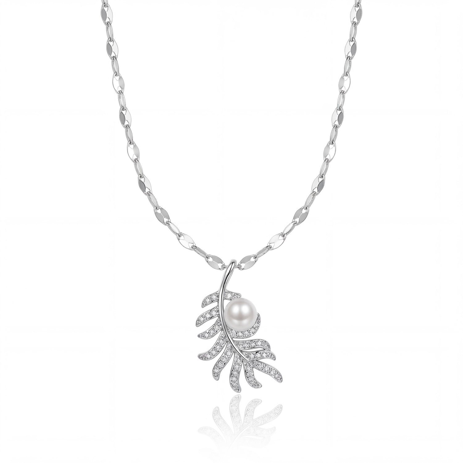 Pearl Leaf Elegance Necklace