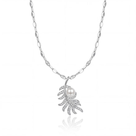 Pearl Leaf Elegance Necklace