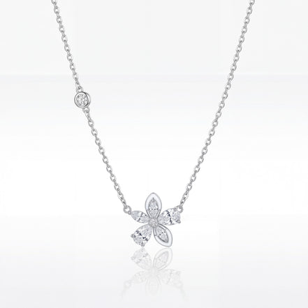 Diamond Blossom Station Necklace