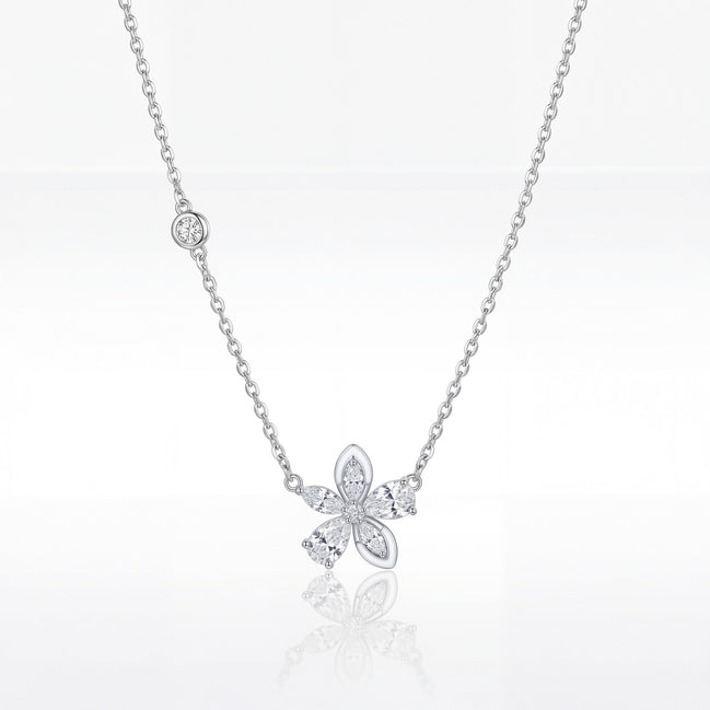Diamond Blossom Station Necklace