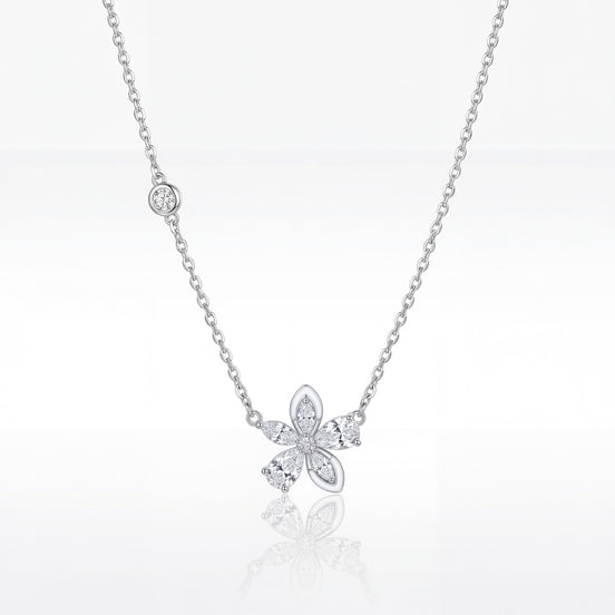 Diamond Blossom Station Necklace