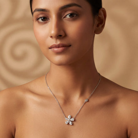 Diamond Blossom Station Necklace