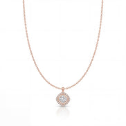 Cushion Halo Solitaire Necklace