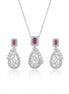Ruby Teardrop Filigree Pendant Set