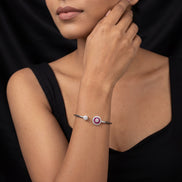 Ruby Halo Open Bracelet
