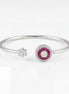 Ruby Halo Open Bracelet