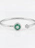 Emerald Halo Open Bracelet