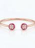 Ruby Blossom Open Bracelet