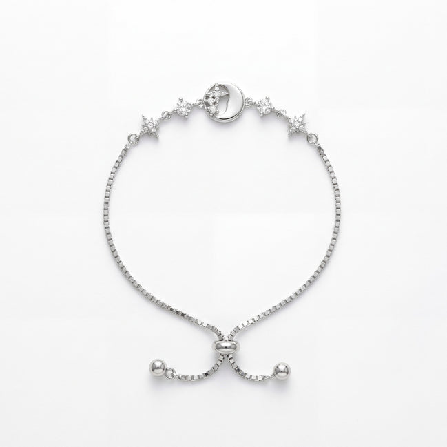 Celestial Moon & Star Slider Bracelet