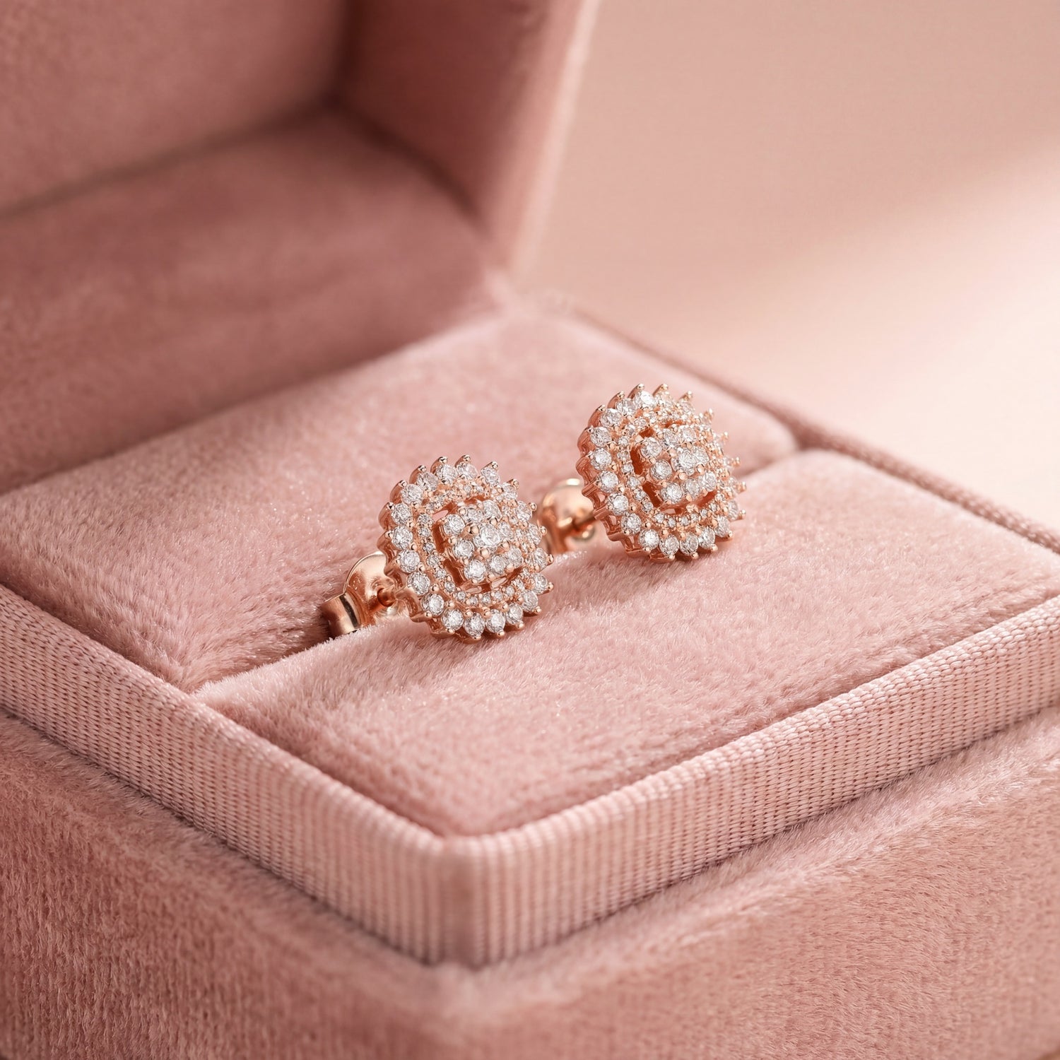 Rose Radiance Halo Studs