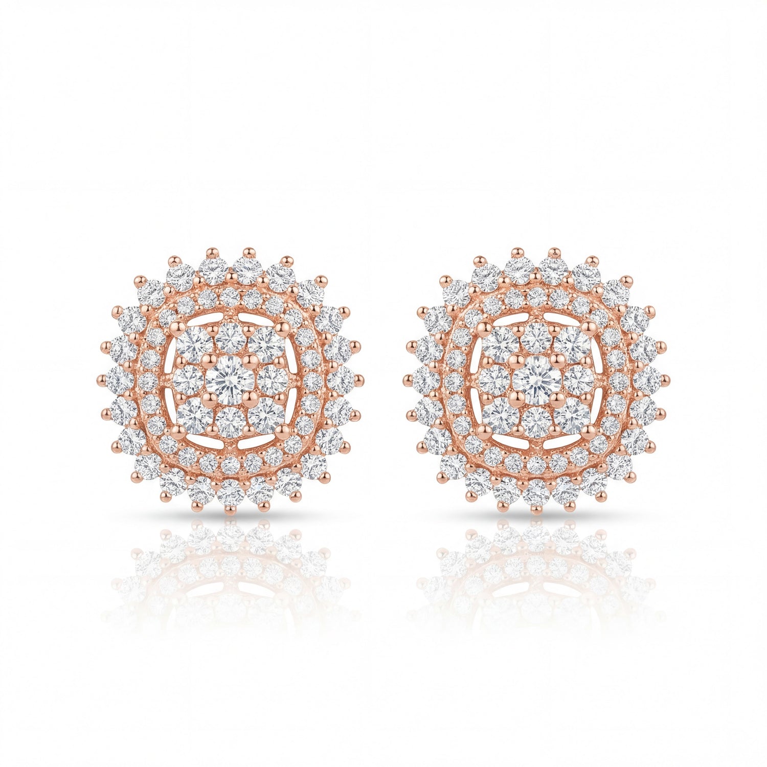 Rose Radiance Halo Studs