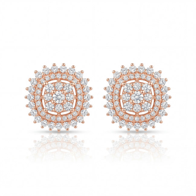 Rose Radiance Halo Studs