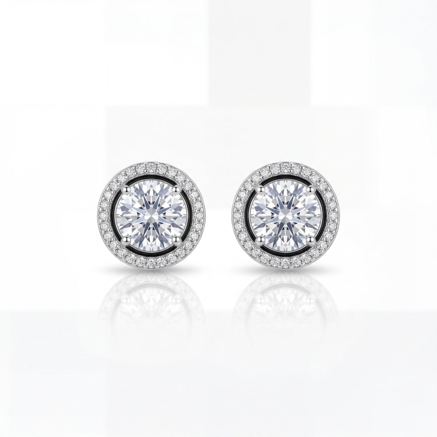 Celestial Solitaire Halo Studs